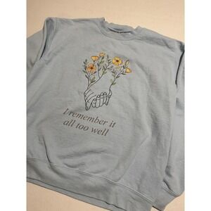 Gildan Pullover Light Blue Sweater 'I  Remember..' , Medium #750